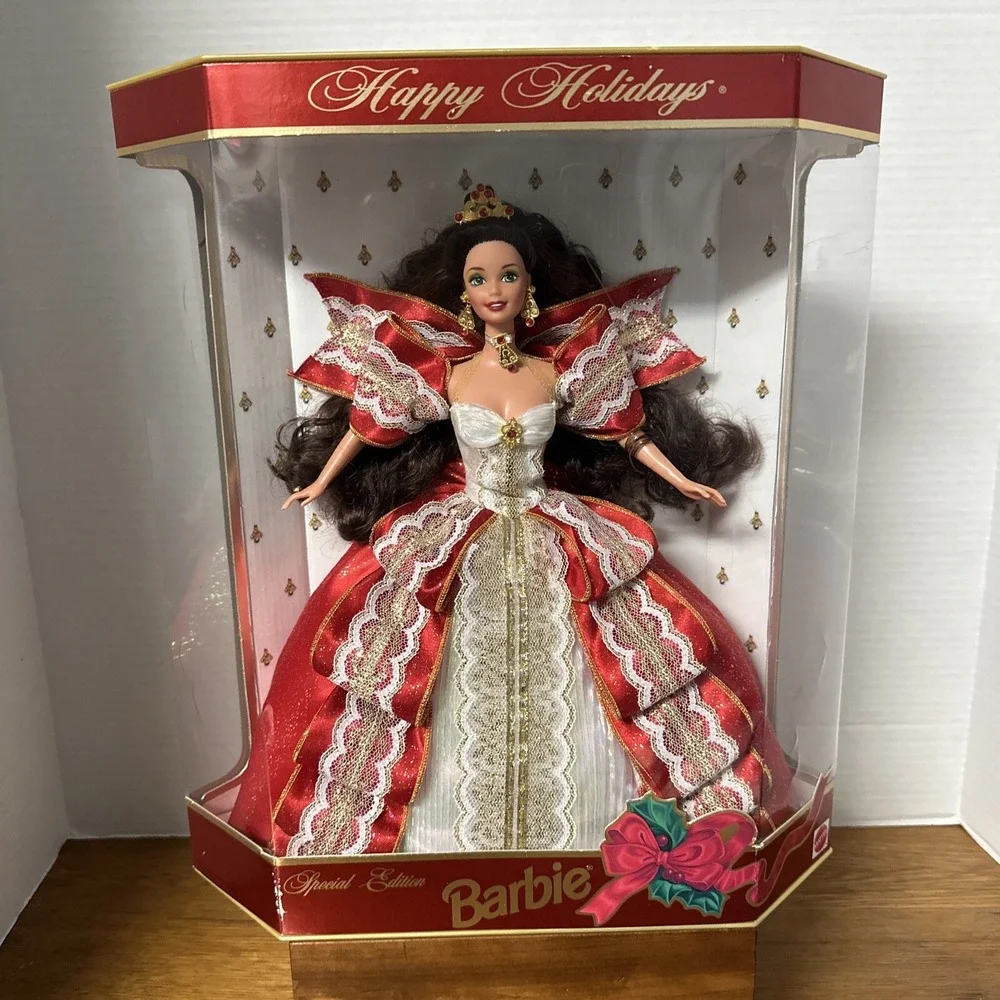 RARE 1997 MISPRINT Green Eyes Holiday Barbie Happy Holidays Special Edition